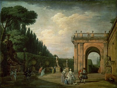 ヴィラルドヴィージの庭園、ローマ、1749 作： Claude Joseph Vernet